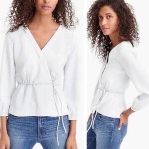 J. Crew Women's Ivory Faux Wrap Blouse - Size 12